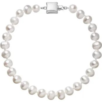 Náušnice Perlový náramek z říčních perel se zapínáním z bílého 14 karátového zlata 823001.1/9268B bílý