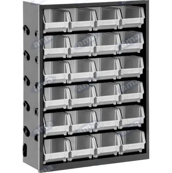 Policový regál s boxy 24ks