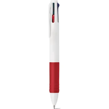OCTUS. Kuličkové pero s vícebarevným nápisem 4 v 1 - Červená
