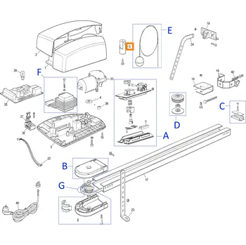 Pohon brány PPD1033.4540 vložka do osy otáčení krytu pohonů Nice SPIN