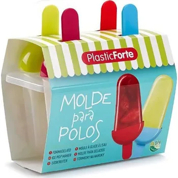 fomička na zmrzlinu Plastic Forte Forma na nanuky 4ks; 15,5x9,5x15,5 cm; plast; mix barev