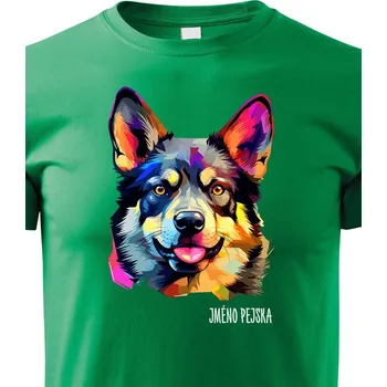 Chlapecké tričko Dětské tričko Nórsky elkhound, Barva Zelená, Velikost 158 cm/12 roků, Canvas Dětské tričko 2560