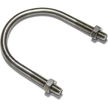 Fitinka Třmen z kruhové oceli s maticemi nerezový M10 2 1/2" (77-82mm) A2