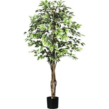 umělá květina Umělá rostlina fíkus Ficus Benjamina 180 cm zeleno-bílá