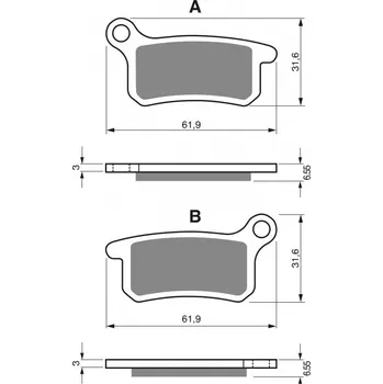 Brzdová destička Brzdové destičky GOLDFREN 185 K5
