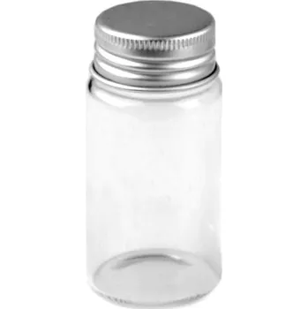 Dóza na potraviny Skleněná lahvička se šroubovacím víčkem 37x70 mm - transparent (99 lahv.)