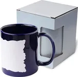 Hrnek 330 ml A+ s nepravidelným rámečkem - tmavě modrý s krabičkou sublimace termotransfer