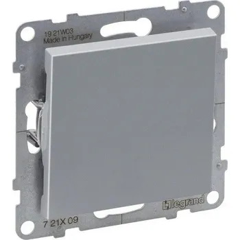 vypínač SUNO HLINÍK TLAČÍTKO S PŘEPÍNACÍM KONTAKTEM LEGRAND 721309