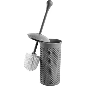 WC štětka WC sada plast DROP šedá