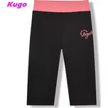 Dámské 3/4 funkční legíny Kugo JK8620, černé / růžový pas