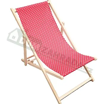Zahradní lehátko FORTUS Zahradní lehátko klasik - červené s bílými puntíky