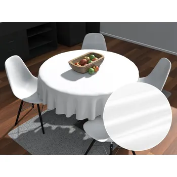 ubrus Saténový kulatý ubrus polyesterový Satén LUX-040 Bílý Ø 100 cm