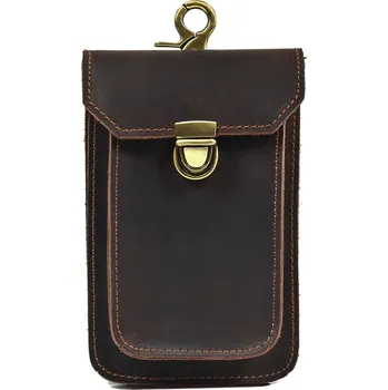 Pánská kapsa na pás kožená Barva (Varianta): 4 tmavě hnědá