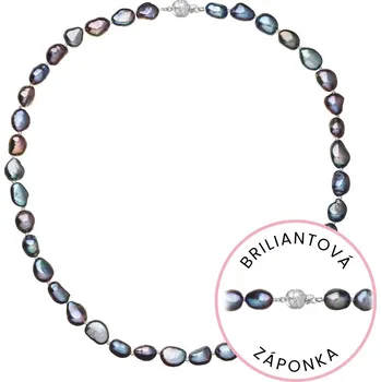 Náušnice Perlový náhrdelník z říčních perel se zapínáním z bílého 14 karátového zlata 822027.3/9266B peacock