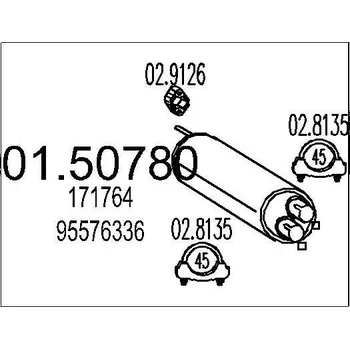 Tlumič výfuku Střední tlumič výfuku MTS 01.50780