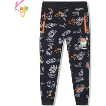 Chlapecké tepláky Kugo FT6021, černé / oranžový zip