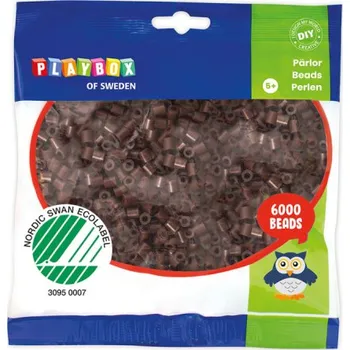 Dětské navlékací korálky Zažehlovací korálky - 6 000 ks - hnědé
