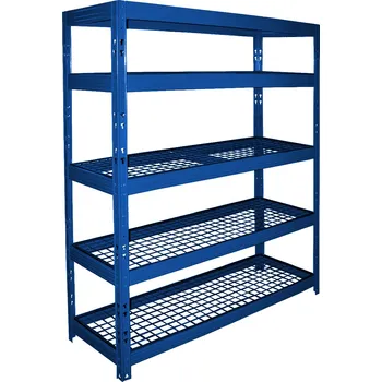Dílenský regál Profesionální policový regál Trestles RR1 1800x1400x500 s drátěnými policemi, nosnost 1750 kg, 5 polic Barva: modrá