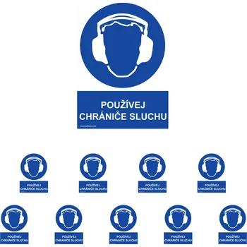 Značení Walteco Používej chrániče sluchu 210x297mm, formát A4, samolepka Množství: 10 ks