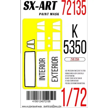 Plastikový model SX-ART 1/72 Paint mask K-5350 Mustang (ZVE)