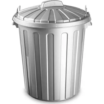 Odpadkový koš koš odpad 51l POPELNICE CITY STŘÍBRNÁ s víkem