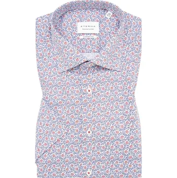 Pánská košile Košile Comfort Fit twill s krátkým rukávem rostlinný motiv 4167_53K17K velikost: 43, délka rukávu: krátký rukáv