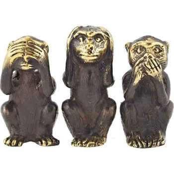 Soška Tři opice kov 7 cm sada