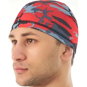 Čepice Cyklistická unisex čepice s UV ochranou - Červená Camo