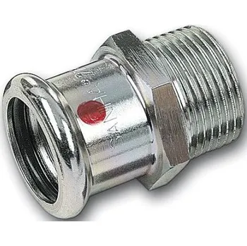 rozdělovač topení Sanha THERM 24243G přechodová vsuvka 28x3/4", s koncem na vnitřní lisování a s vnějším závitem, topení, uhlíková ocel