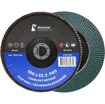 Brusný kotouč Lamelový brusný kotouč Molatool VSM Zirkon 180 mm P60