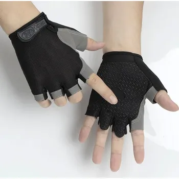 Chránič rukou Cyklistické rukavice půlprstové prodyšné MTB - Normální černá,S