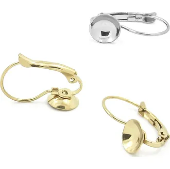 Materiál na výrobu šperku Náušnice s kalíškem 8-10mm z chirurgické oceli - 10mm / Nerez RL