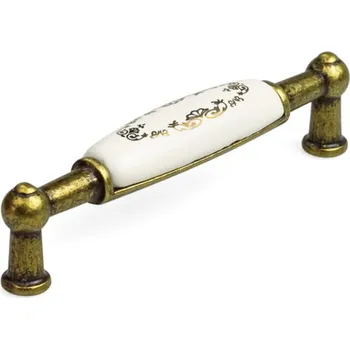 Nábytkové kování Interex design Úchytka LUNAS DUO / Staromosaz - motív ornamenty 96 mm