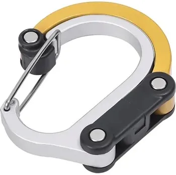 Hliníková karabina D-Shape s otočným háčkem | multifunkční karabina - Zlato