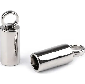 Kovová koncovka na šňůru Ø7 mm, barva 1 nikl