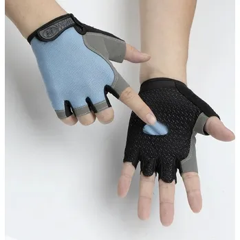 Chránič rukou Cyklistické rukavice půlprstové prodyšné MTB - Normální modrá,M