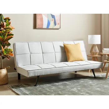 Pohovka Čalouněná rozkládací pohovka světle šedá moderní nábytek do obývacího pokoje extra lůžko Beliani