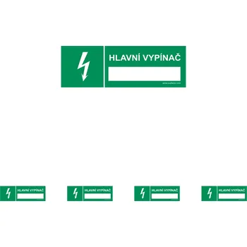 Walteco Hlavní vypínač 150x50mm, samolepka Množství: 5 ks