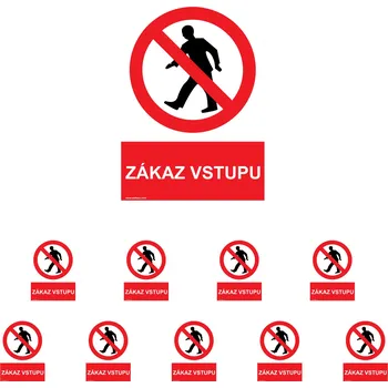Walteco Zákaz vstupu 210x297mm, formát A4, samolepka Množství: 10 ks