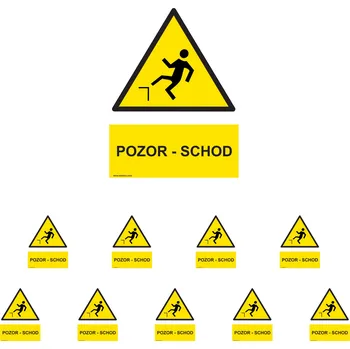 Walteco Pozor - schod 210x297mm, formát A4, samolepka Množství: 10 ks