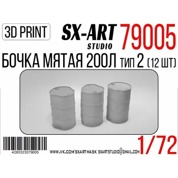 Plastikový model SX-ART 1/72 Damaged Barrel 200l type 2 (12 pcs.)