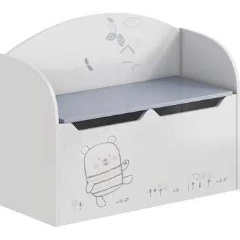 Úložný box Tempo Kondela Truhlice na hračky s úložným prostorem, bílá, BEAR