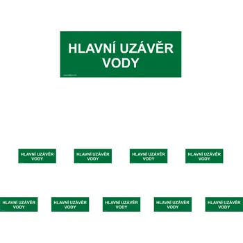 Walteco Hlavní uzávěr vody, 210x80mm, samolepka Množství: 10 ks