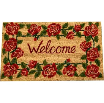 Rohožka Clayre & Eef - kokosová rohožka WELCOME ROSES ROMC, 75x45 cm