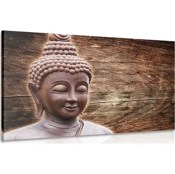 Obraz Dovido Obraz socha Budhy na dřevěném pozadí