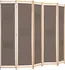 Paraván Paraván 5dílný textil/dřevo 200 x 170 x 4 cm hnědý