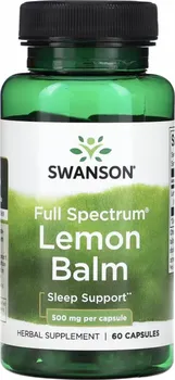 Přípravek na podporu paměti a spánku Swanson Full Spectrum Lemon Balm 500 mg 60 cps.