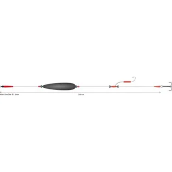 Rybářský háček Hotový Návazec na Sumce Mikado Mono Catfish Set III 2m 20gr Nosnost 100kg