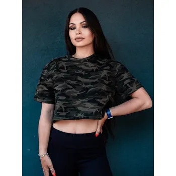 Dámské croptop triko VSB LILLY ARMY, VELIKOST XXS/XS