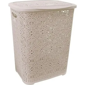 Koš na prádlo MEGA PLAST Mega Plast, Koš na prádlo MONAKO, 57 x 45 x 38 cm, moka